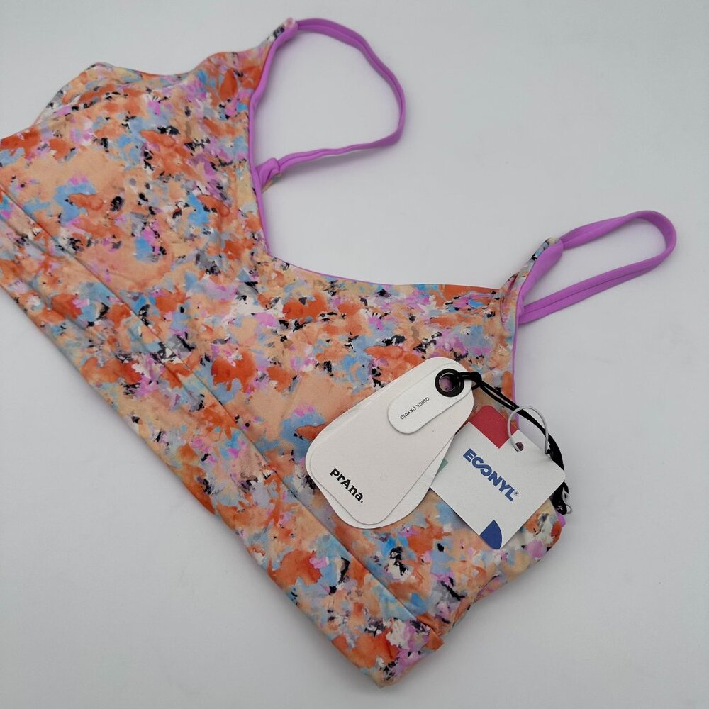 prAna Women's Willow Falls Reversible Bralette Swim Top, Size Medium, Impression
